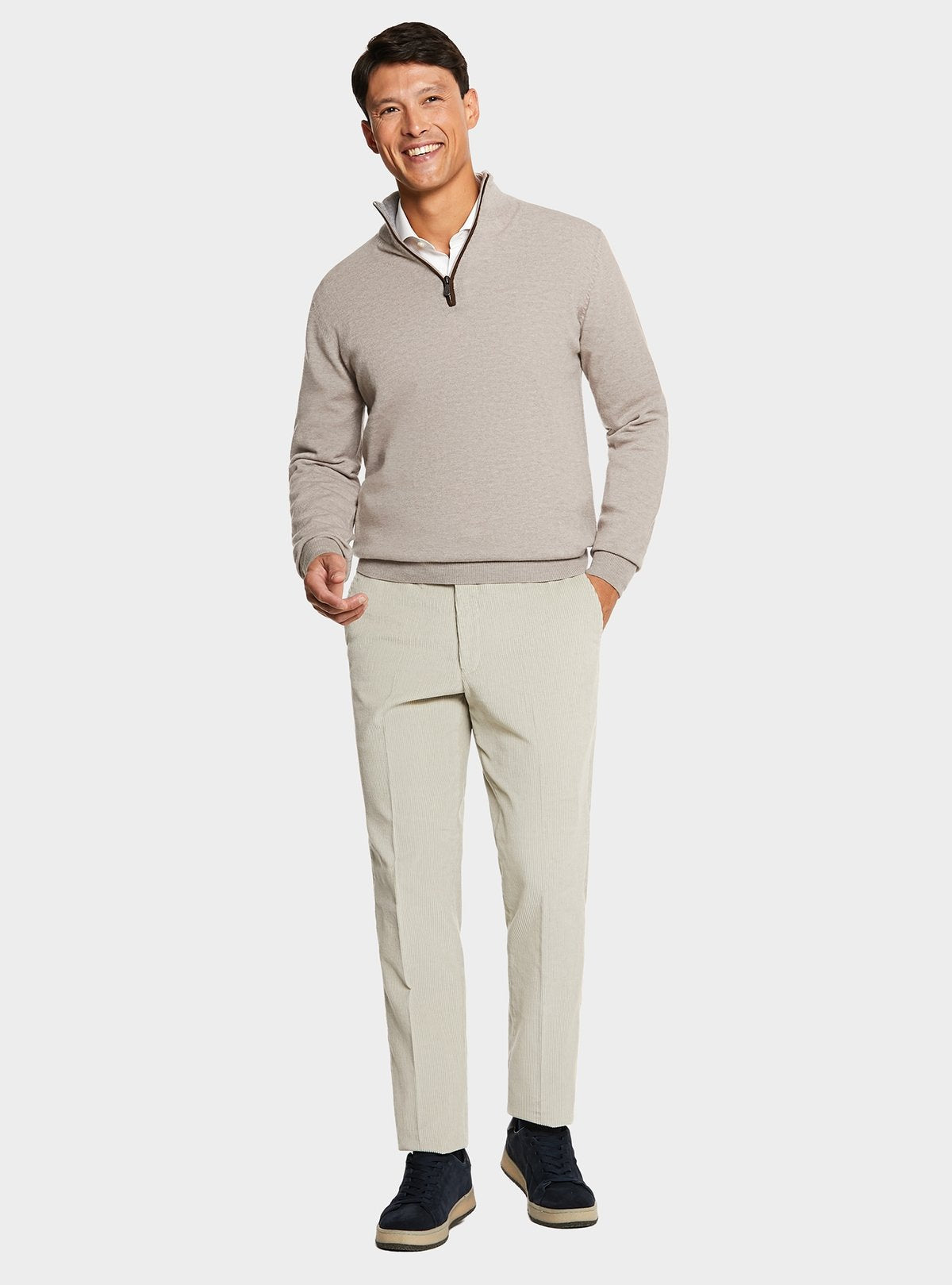 Maglia mezza zip in lana e cashmere