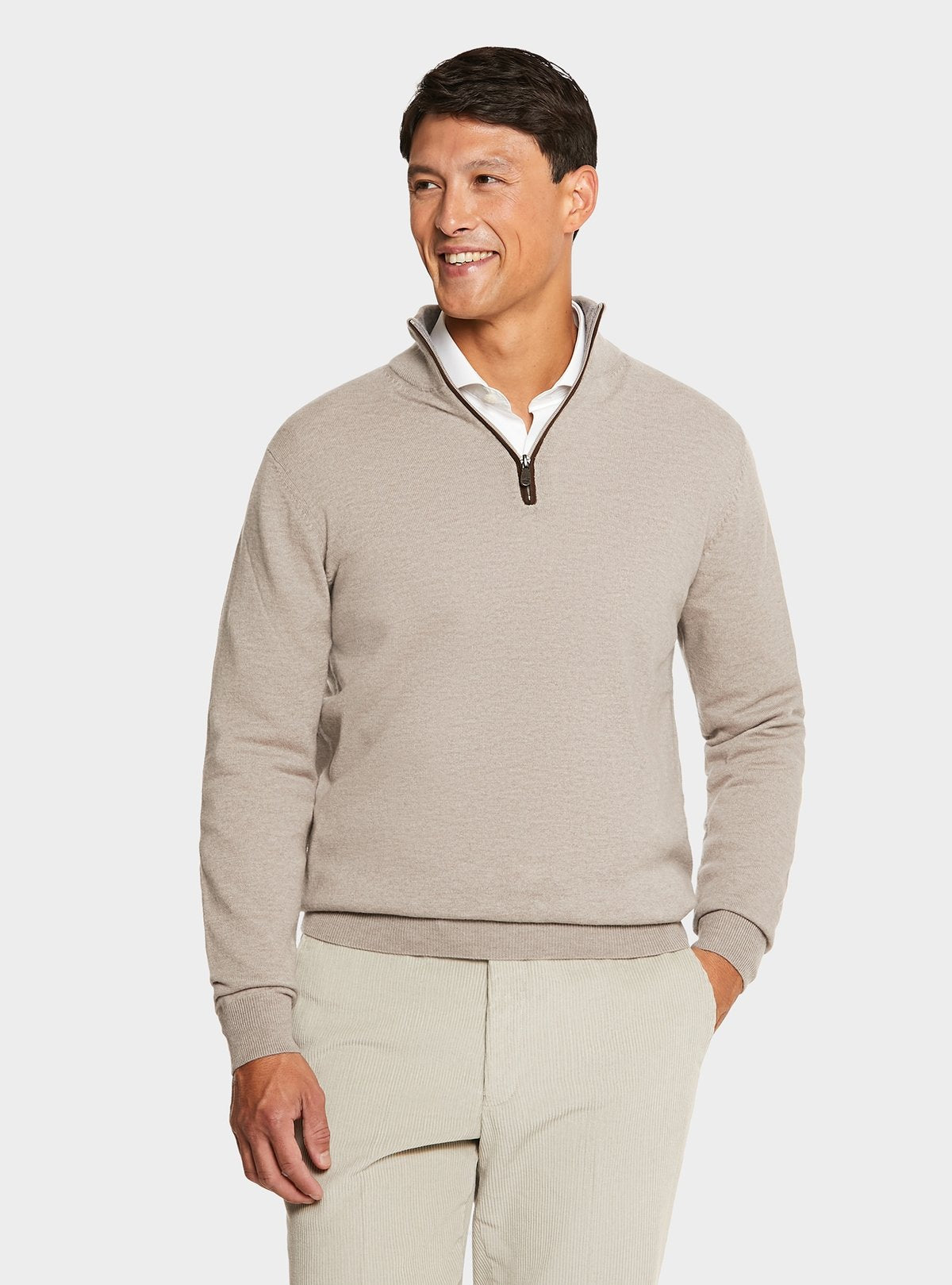 Maglia mezza zip in lana e cashmere