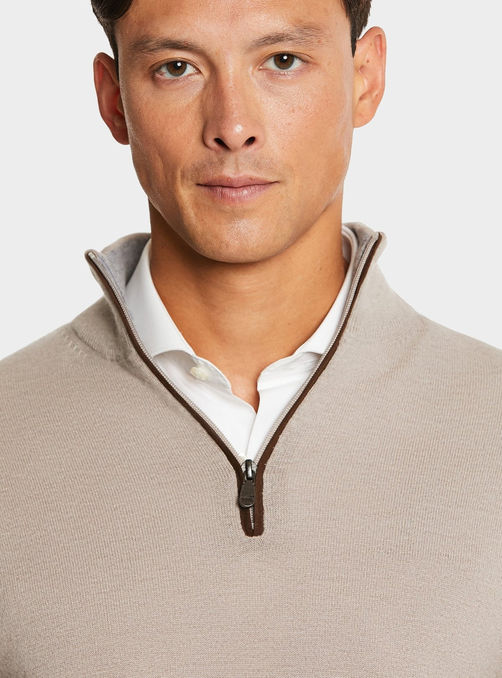 Maglia mezza zip in lana e cashmere