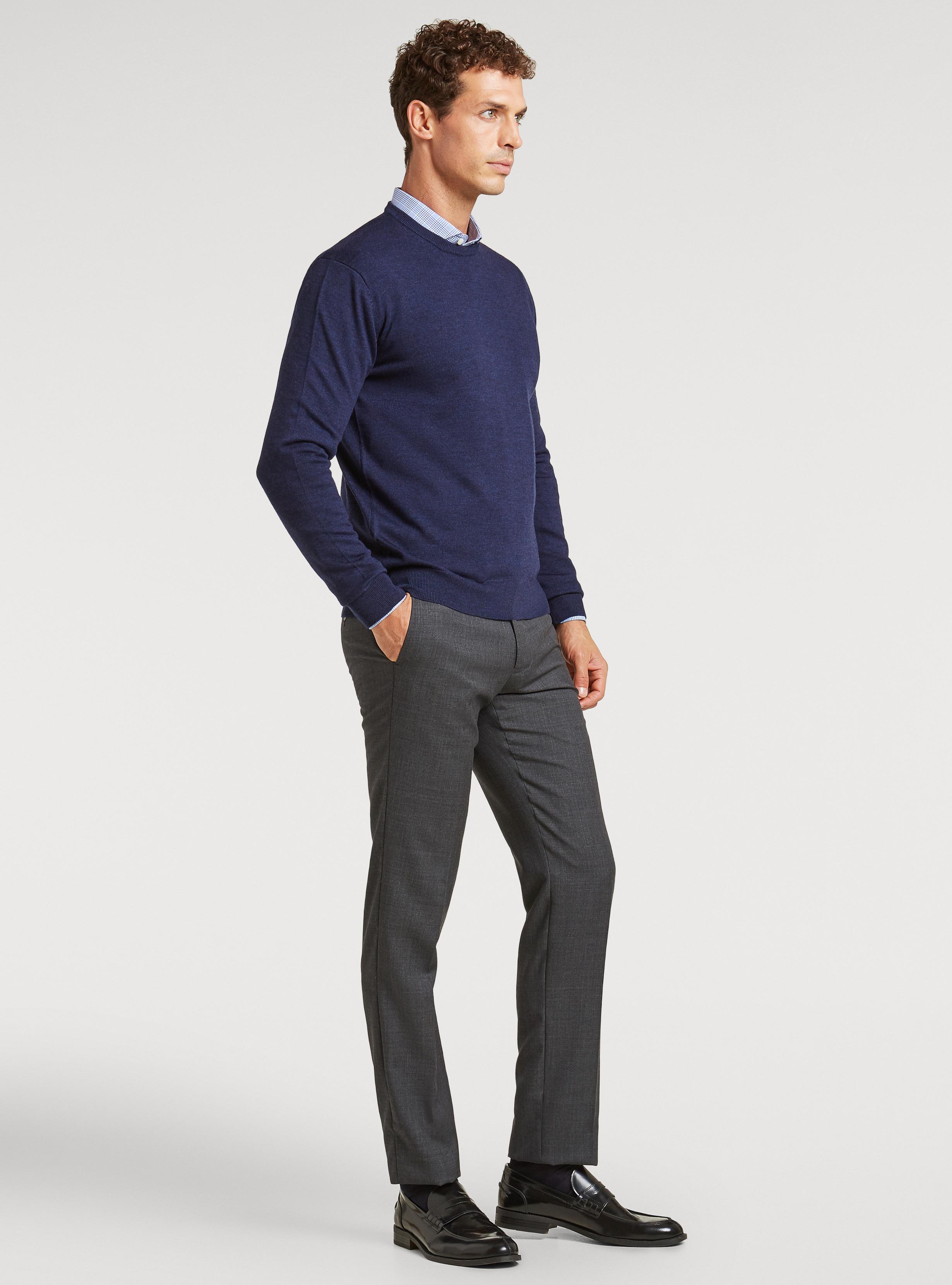 Maglia girocollo in pura lana merino