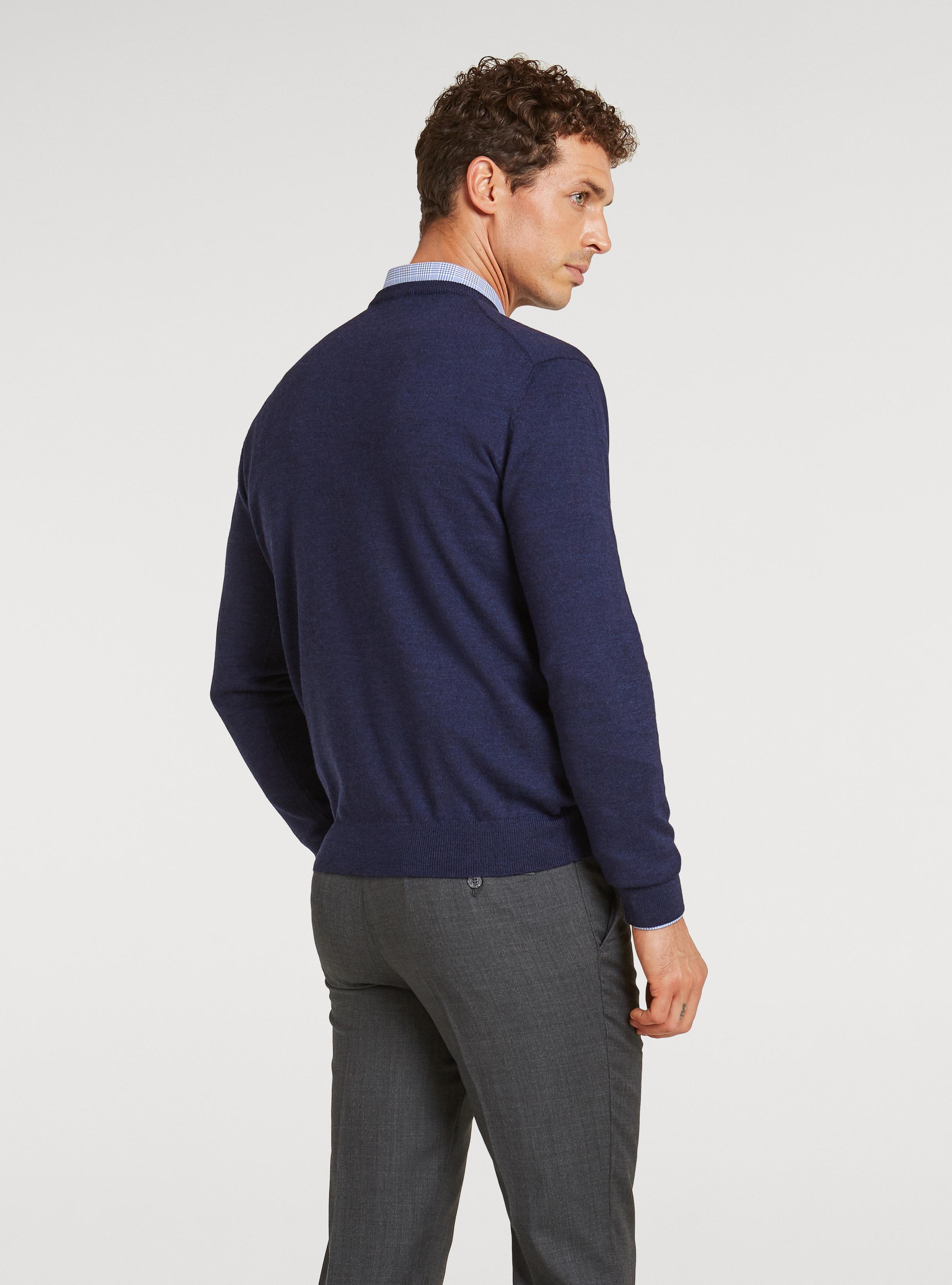 Maglia girocollo in pura lana merino