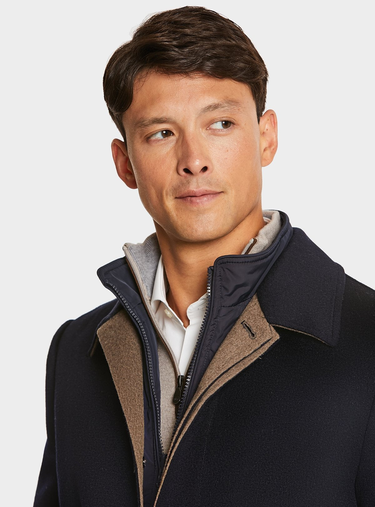 Cappotto con gilet in misto lana e cashmere