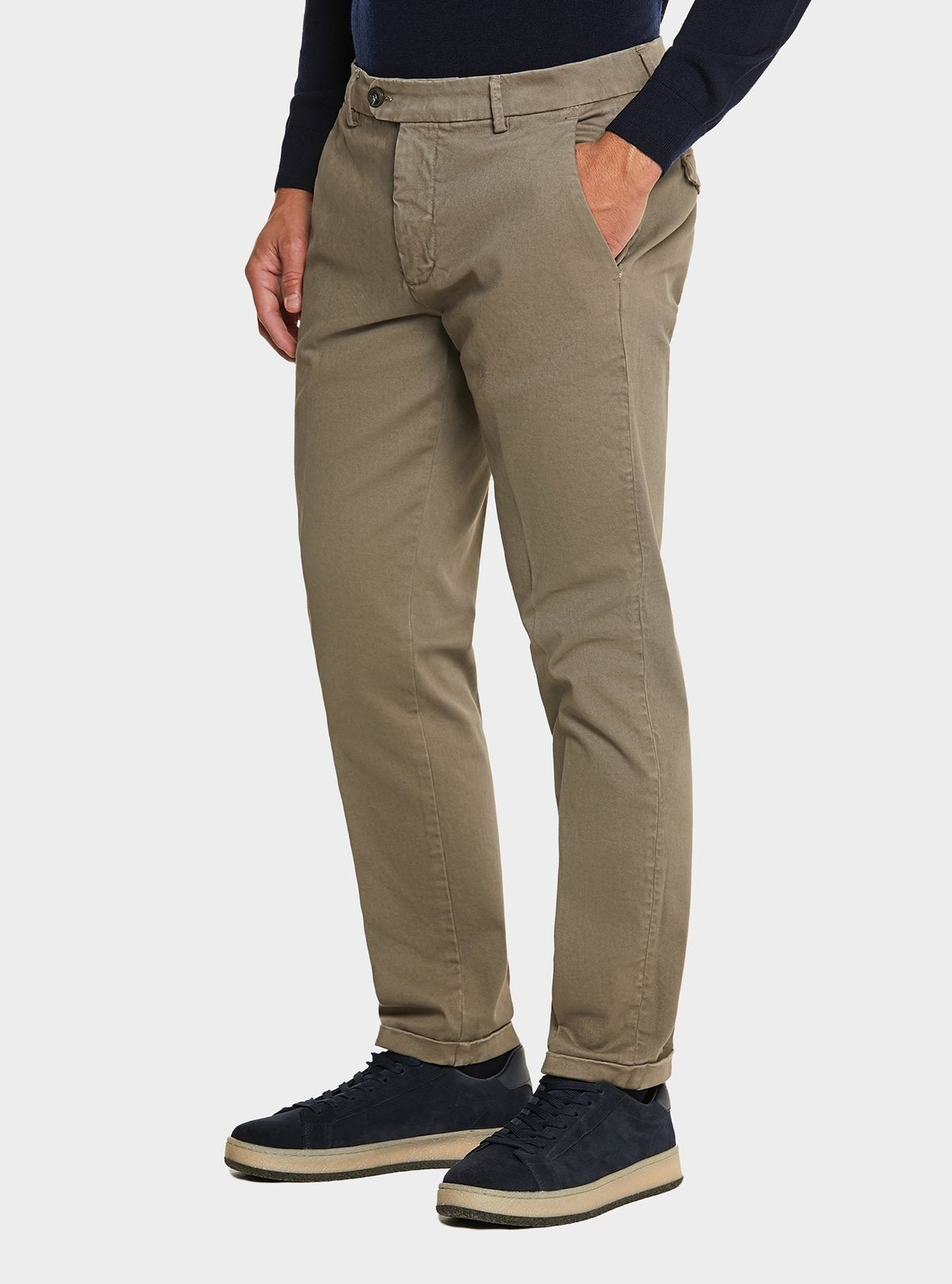 Pantalone chinos tasca America in cotone stretch