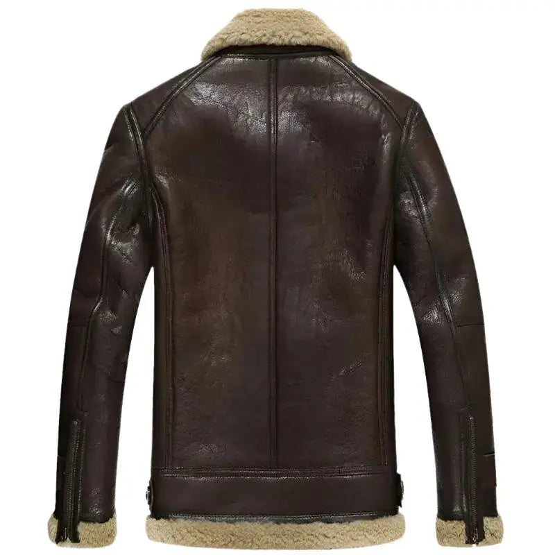 Men’s Short Shearling B-3 Flight Jacket – Lambskin Fur Coat